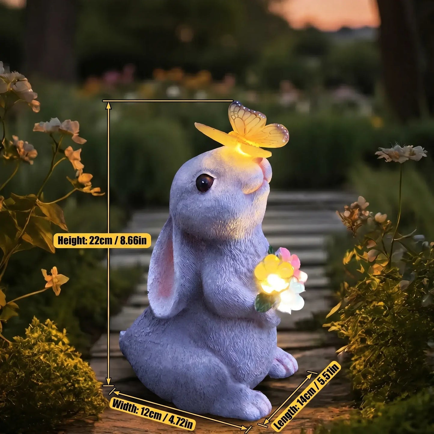 Solar-Powered 11" Welcoming Spring Garden Gnome Statue