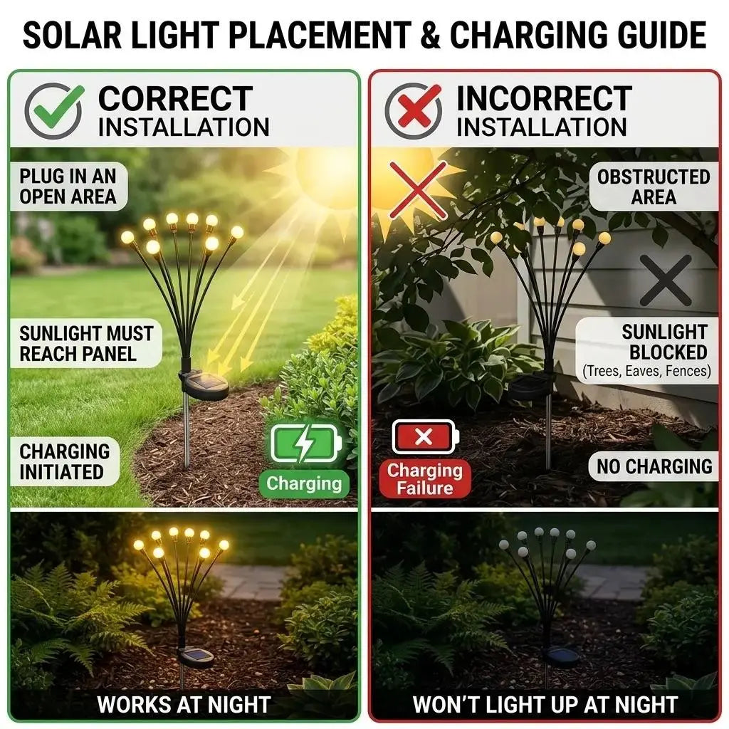 Flexible Swaying Solar Firefly Landscape Stake Lights