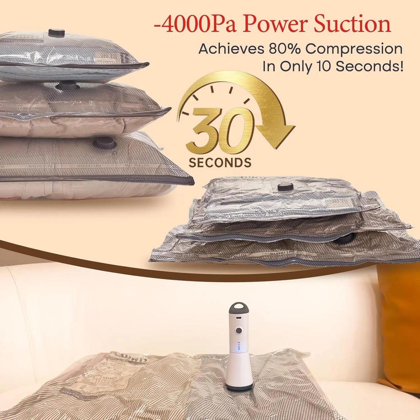 Cordless Pocket-Size Vacuum Travel Pump & Compression Bag Kit