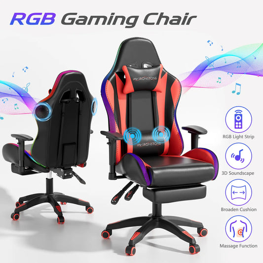 Mr IRONSTONE Ergonomic RGB & Bluetooth Speaker Gaming Chair