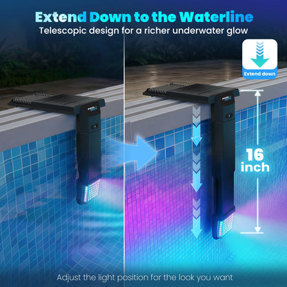 Telescopic Wide-Angle Solar Pool Light Set (2-Pack)