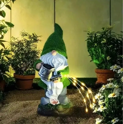 Solar-Powered 11" Welcoming Spring Garden Gnome Statue