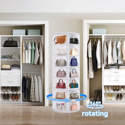 360° Revolving 7-Tier Shoe Tower & Space-Saving Storage Matrix