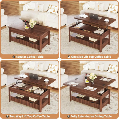 40" Multi-Functional Split Lift-Top Storage Coffee Table