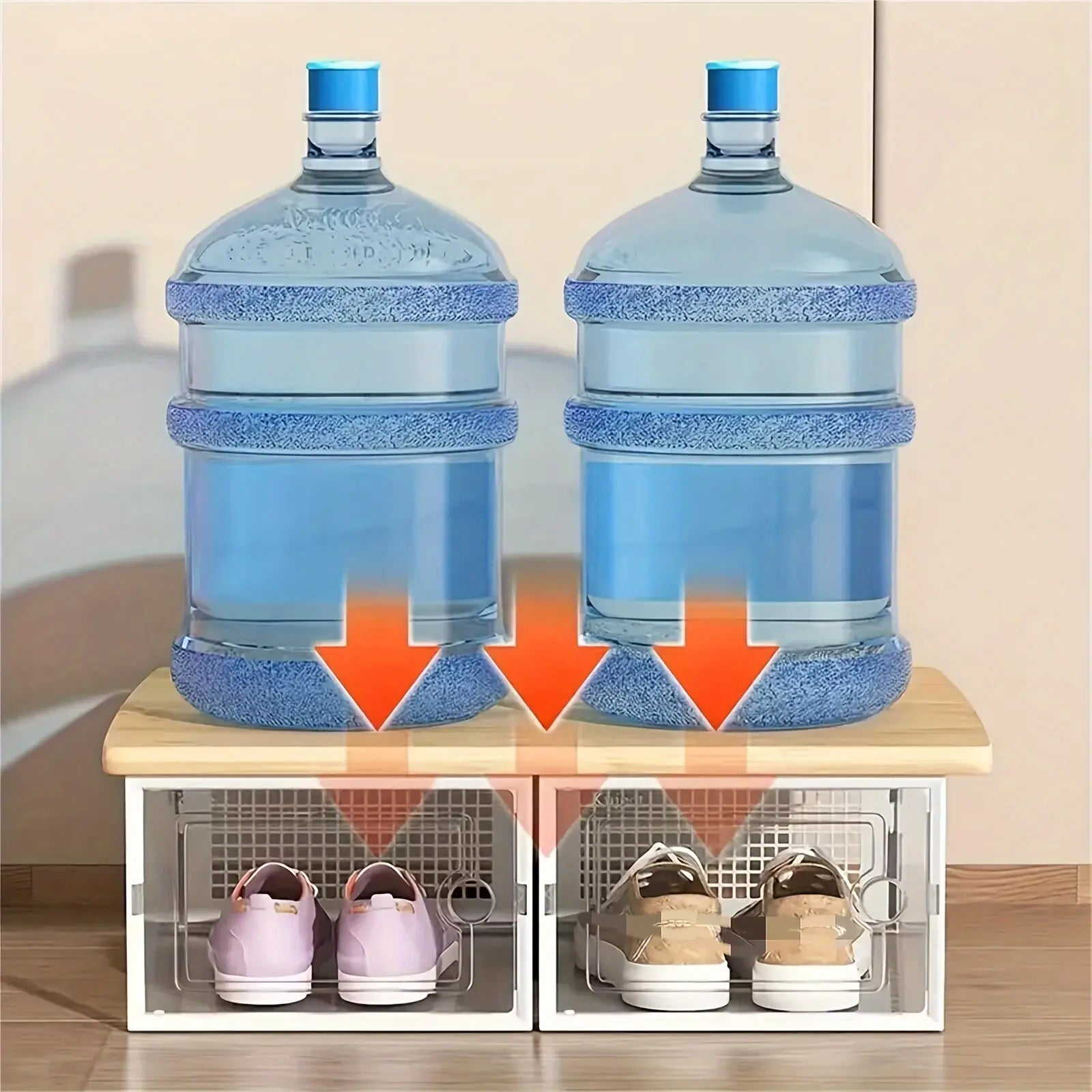 Modular Clear-View Stackable Shoe Drawer & Sneaker Storage System