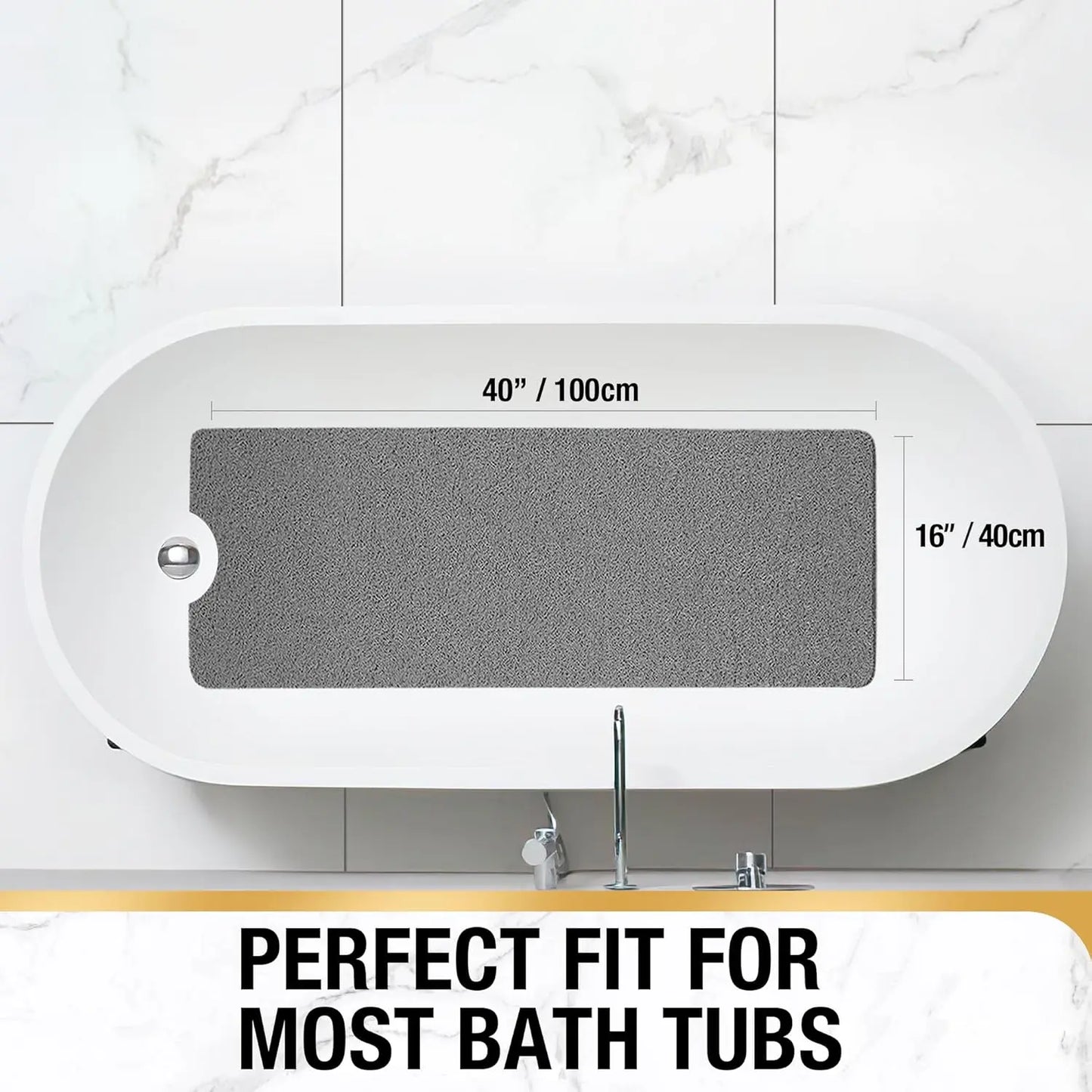 Exfoliating Suction-Free Luxury Bath & Shower Mat (Quick-Dry & Anti-Mold)