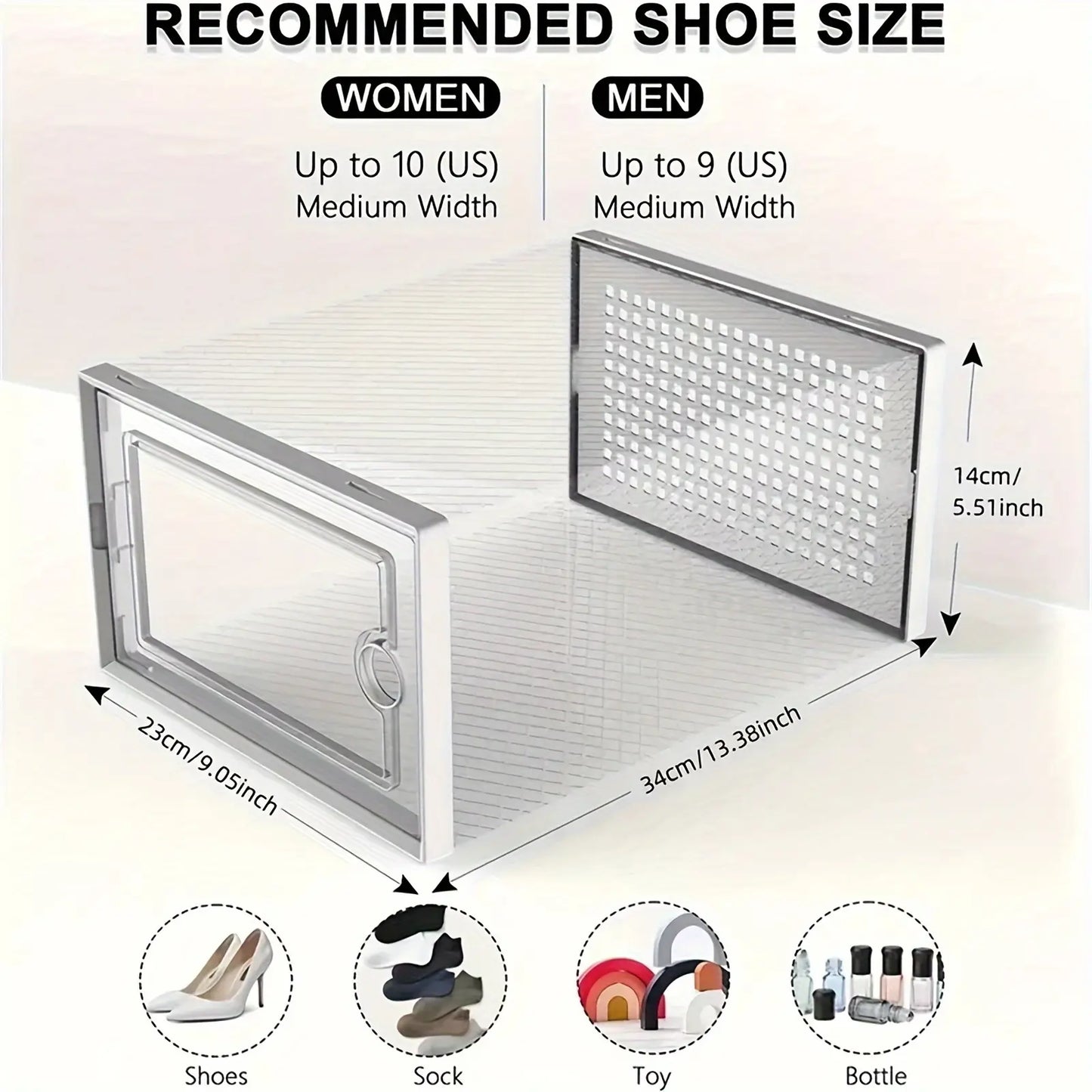 Modular Clear-View Stackable Shoe Drawer & Sneaker Storage System